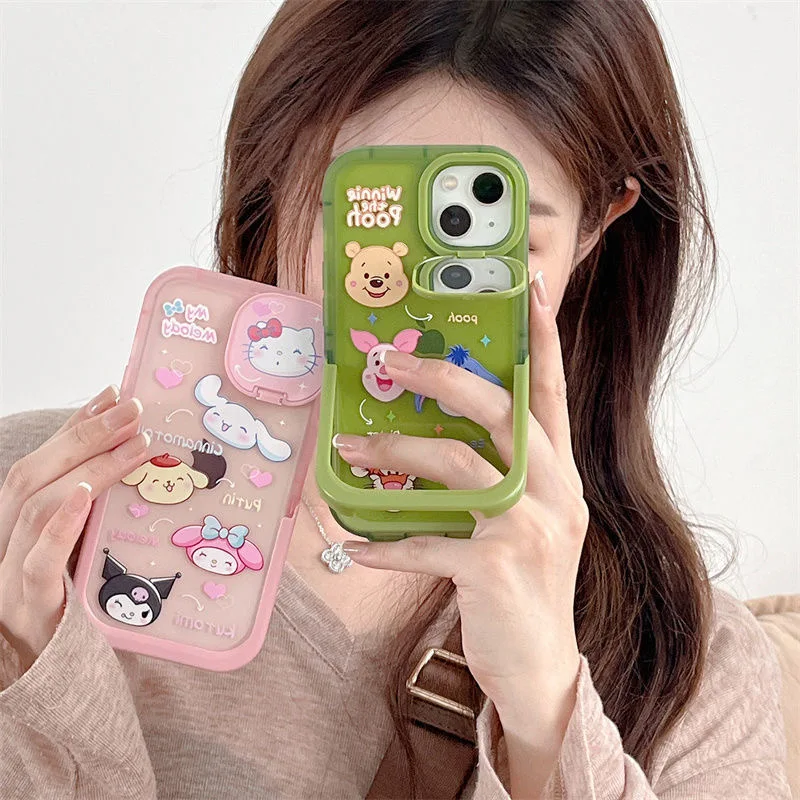 Sanrio Disney Winnie the Pooh Hello Kitty With Invisible Folding Stand Phone Cases For iPhone 13 12 11 Pro Max XS MAX Back Cover
Sanrio Disney Winnie the Pooh Hello Kitty With Invisible Folding Stand Phone Cases For iPhone 13 12 11 Pro Max XS MAX Back Cover