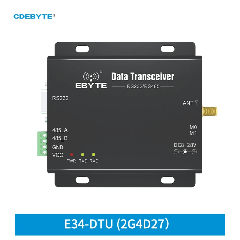Digital Radio Station RS485 Full-Duplex 433MHz/2.4GHz CDEBYTE E34-DTU(2G4D27) 232 Serial Port Frequency Hopping Data Transceiver
Digital Radio Station RS485 Full-Duplex 433MHz/2.4GHz CDEBYTE E34-DTU(2G4D27) 232 Serial Port Frequency Hopping Data Transceiver