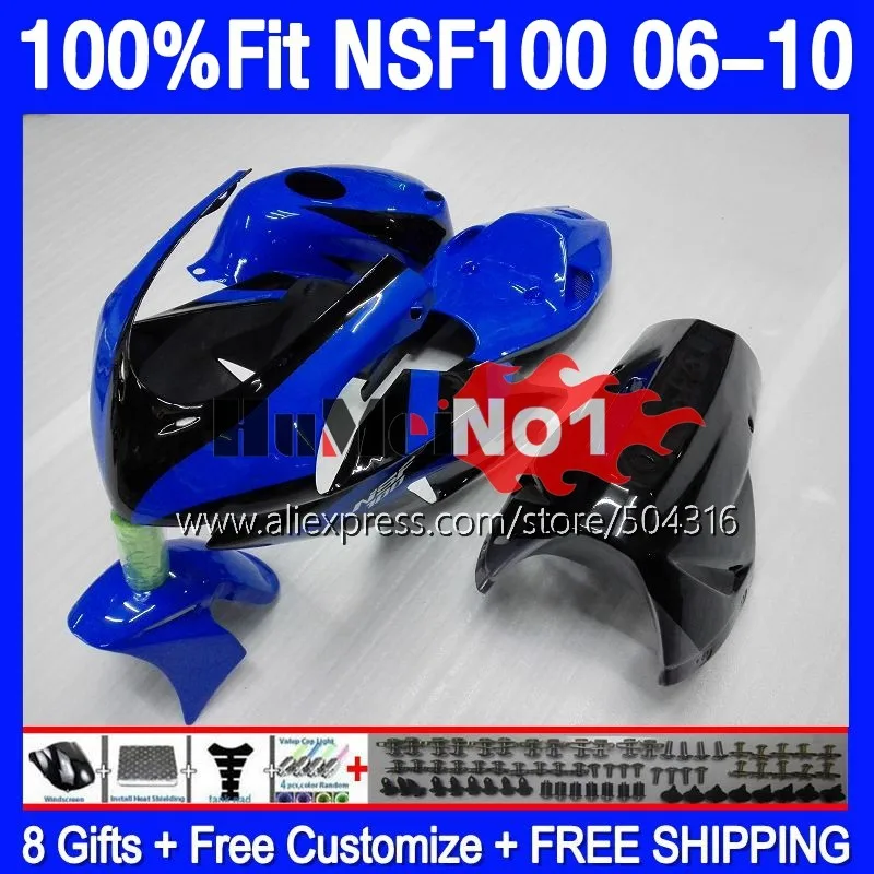 

Fiberglass Race For HONDA NSF 100 NSF100 06 07 08 09 10 167MC.48 NSF-100 blue 2006 2007 2008 2009 2010 Injection Fairing glossy