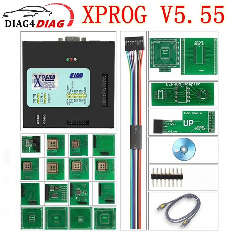 XPROG V5.55 Cars Black Metal Box Автомобильный ECU Programmer Чип-тюнинг Инструмент с полными адаптерами поддерживает CAS4 X-PROG-M V 5.55
XPROG V5.55 Cars Black Metal Box Автомобильный ECU Programmer Чип-тюнинг Инструмент с полными адаптерами поддерживает CAS4 X-PROG-M V 5.55