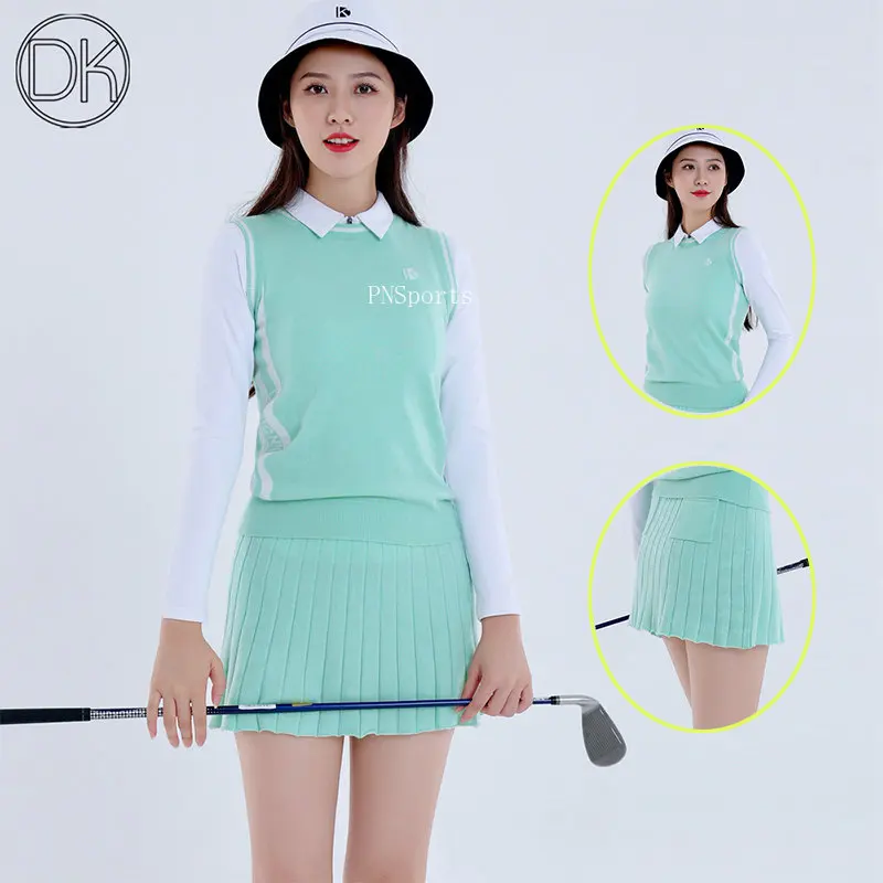 DK Golf Clothing Women's Autumn Winter Knitting Vest Round Neck Golf Sweater Ladies Warm Sports Skirt Elastic Pencil Skort Suits
DK Golf Clothing Women's Autumn Winter Knitting Vest Round Neck Golf Sweater Ladies Warm Sports Skirt Elastic Pencil Skort Suits