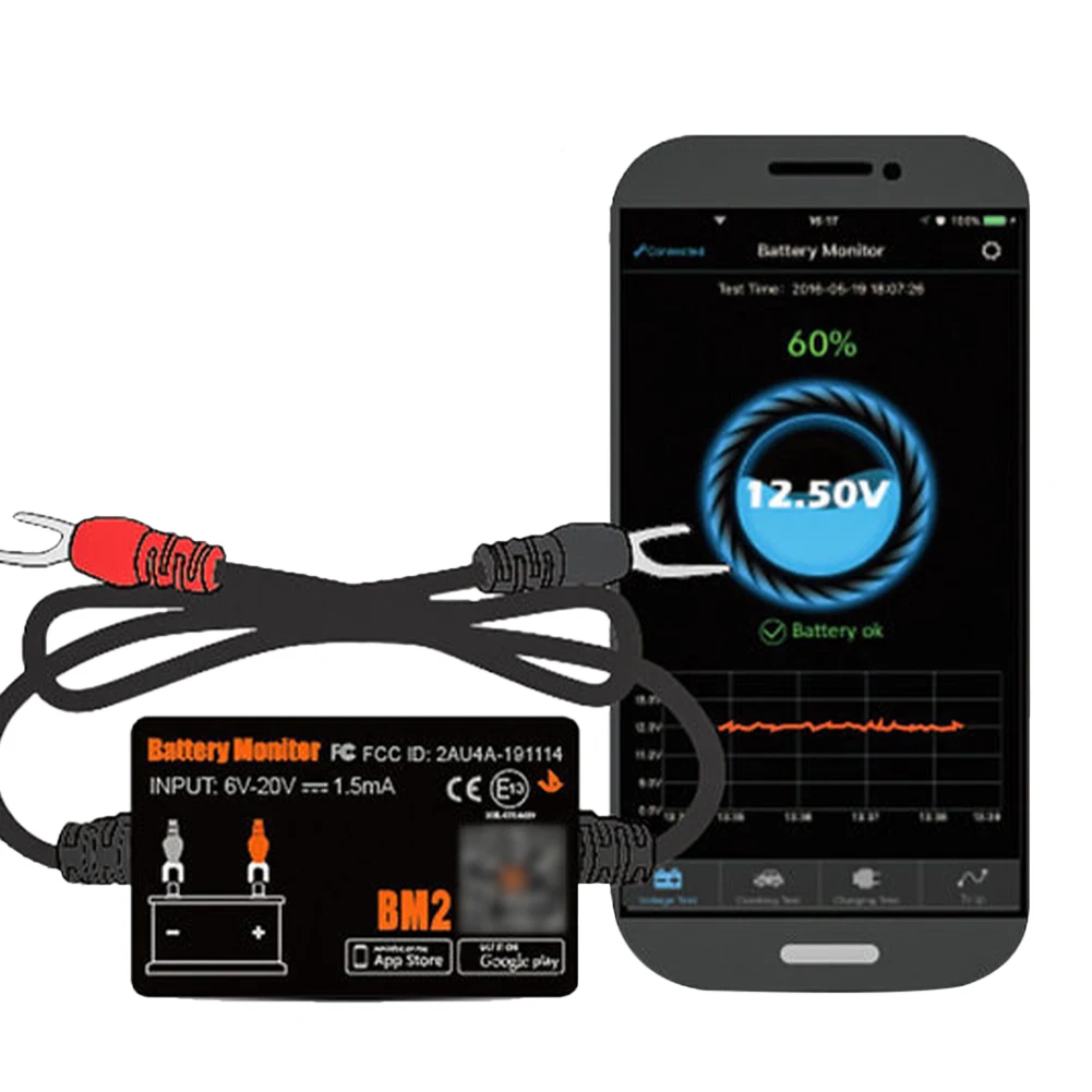 Newest BM2 Bluetooth 12V Battery Monitor Car Battery Analyzer Test Battery Diagnostic Tool For Android IOS Phone
Newest BM2 Bluetooth 12V Battery Monitor Car Battery Analyzer Test Battery Diagnostic Tool For Android IOS Phone
