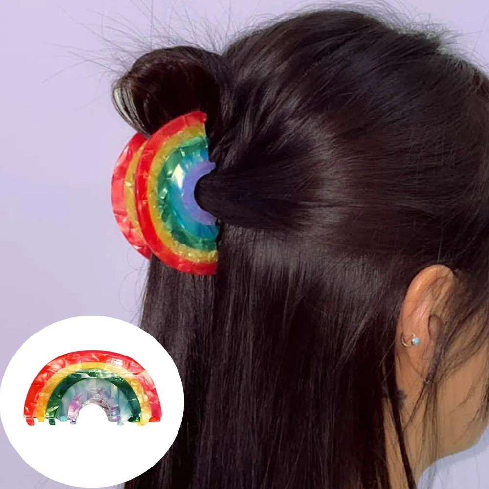 Ins Semi-circle Shark Clip Acetate Rainbow Hair Claw Sweet Hair Clips Hairgrips Gifts Party Headwear Vintage Hairpins Headdress
Ins Semi-circle Shark Clip Acetate Rainbow Hair Claw Sweet Hair Clips Hairgrips Gifts Party Headwear Vintage Hairpins Headdress