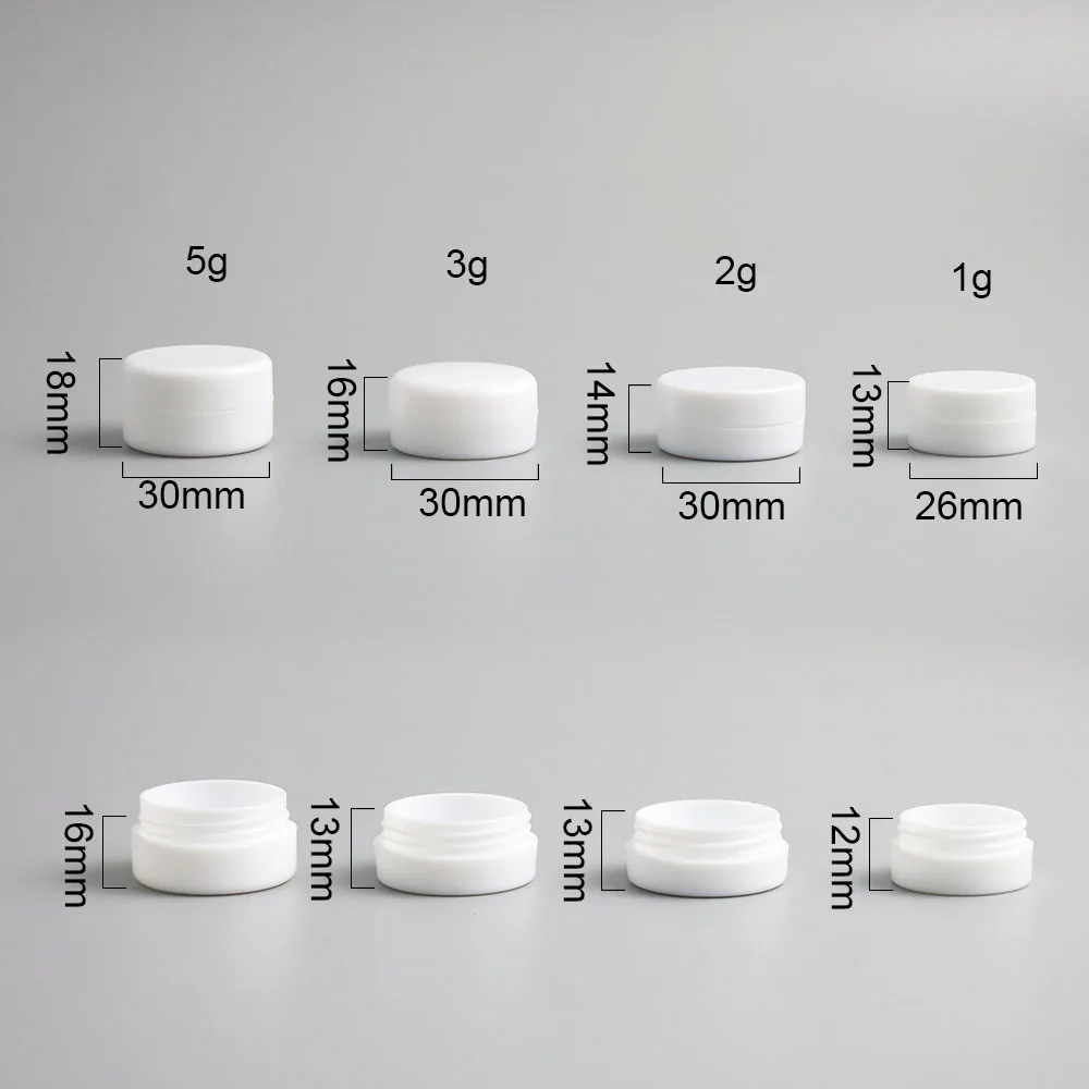 1g 2g 3g 5g Mini White Plastic Empty Jar Pot Travel Cosmetic Sample Makeup Face Cream Containers Nail Art Organizer Home
1g 2g 3g 5g Mini White Plastic Empty Jar Pot Travel Cosmetic Sample Makeup Face Cream Containers Nail Art Organizer Home
