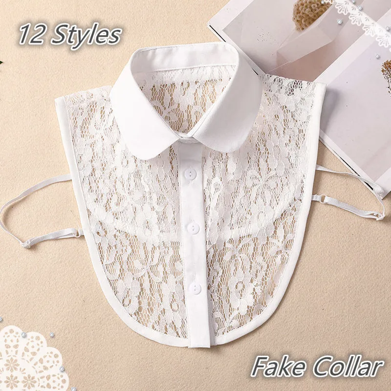 Women Cotton Lace Fake Collar Blouse Vintage Detachable Collar Men Women's shirt False Tie Lapel Blouse Top 
Women Cotton Lace Fake Collar Blouse Vintage Detachable Collar Men Women's shirt False Tie Lapel Blouse Top
