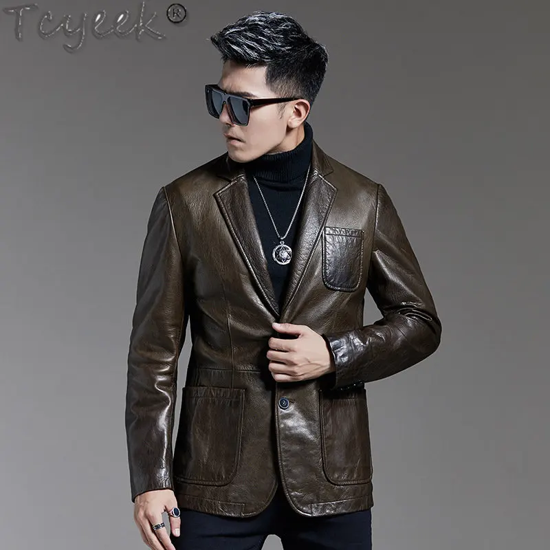 Tcyeek Autumn Jacket for Men Genuine Leather Jackets Men's Real Sheepskin Coats Casual Coat Men Clothing Suits Chaquetas LM248
Tcyeek Autumn Jacket for Men Genuine Leather Jackets Men's Real Sheepskin Coats Casual Coat Men Clothing Suits Chaquetas LM248