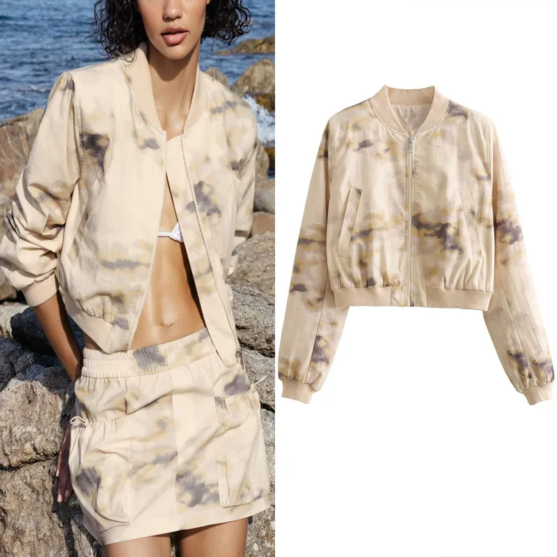 TRAF Women Jacket 2023 Printed Cropped Bomber Jackets Autumn New Round Neck Long Sleeve Short Coat Woman Casual Zipper Outwear
TRAF Women Jacket 2023 Printed Cropped Bomber Jackets Autumn New Round Neck Long Sleeve Short Coat Woman Casual Zipper Outwear