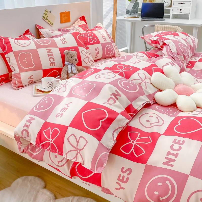Pink Duvet Cover Pillowcase Bedroom Bed Sheet Princess Bedding Sets Cotton Bed Linen King Queen Twin Single Home Textile
Pink Duvet Cover Pillowcase Bedroom Bed Sheet Princess Bedding Sets Cotton Bed Linen King Queen Twin Single Home Textile