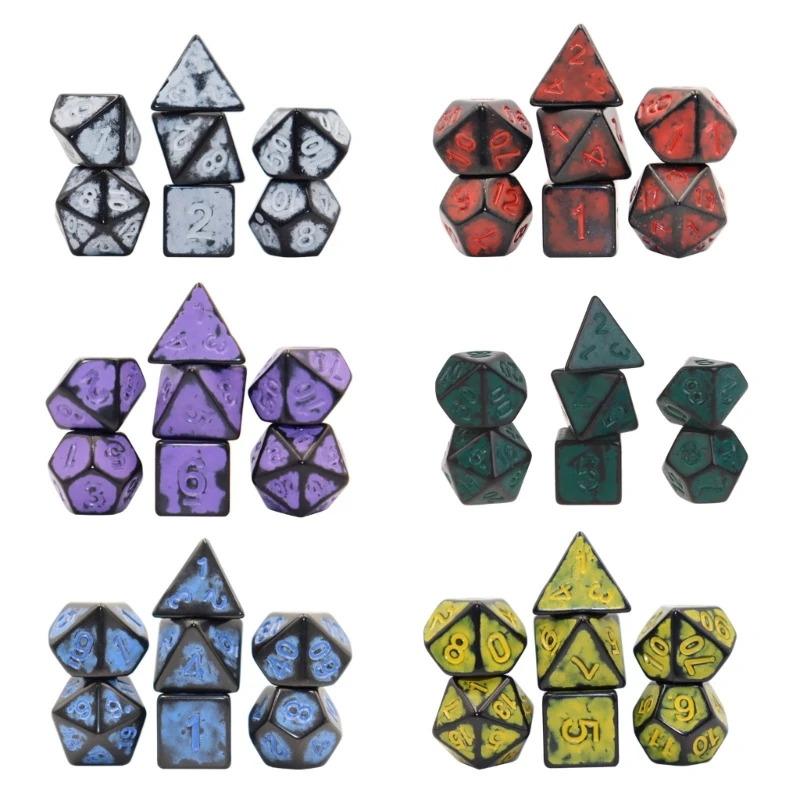 

7 шт./компл. многогранные акриловые кубики, многогранные цифровые игровые кубики различной формы, Прямая поставка