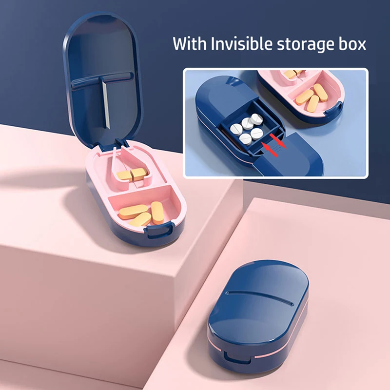 

Pill Caplets Medicine Dose Tablet Cutter Splitter Divide Compartment Storage Box Compartment Storage Box Portable Home