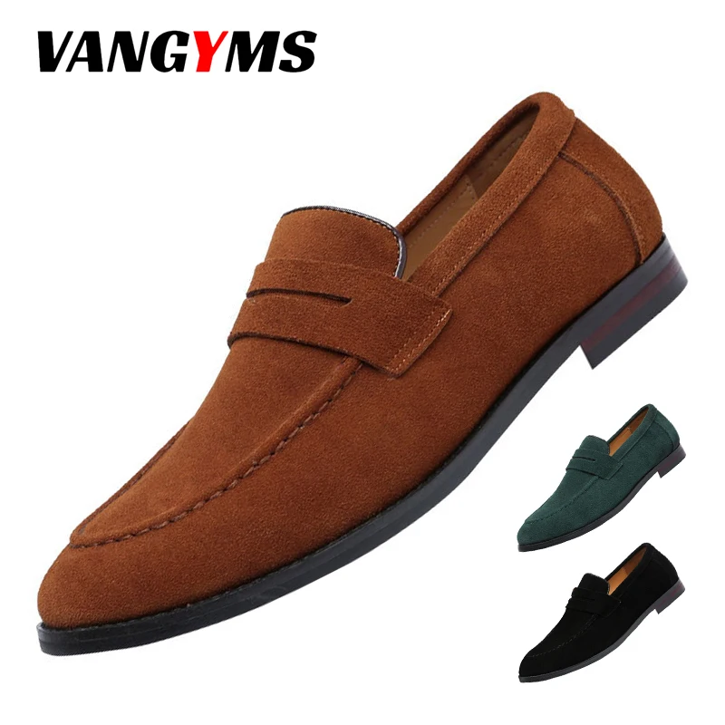 

Men's Velvet Leather Slip-ons Nude Leather Casual Leather Shoes Skórzane Buty Na Co Dzień British Men's Walking Shoes