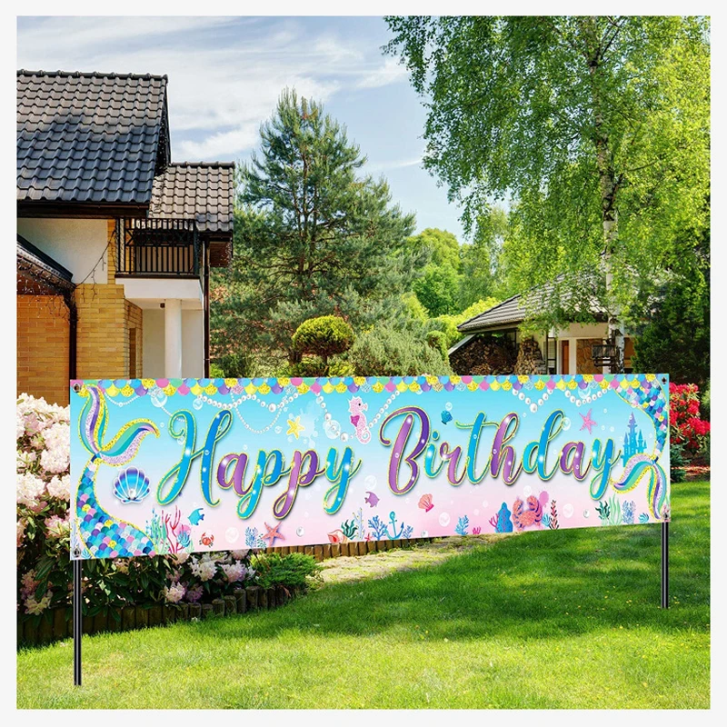 Mermaid Party Happy Birthday Banner Decor Mermaid Tail Hanging Banner Girl Birthday Party Mermaid Theme Decoration Supplies
Mermaid Party Happy Birthday Banner Decor Mermaid Tail Hanging Banner Girl Birthday Party Mermaid Theme Decoration Supplies