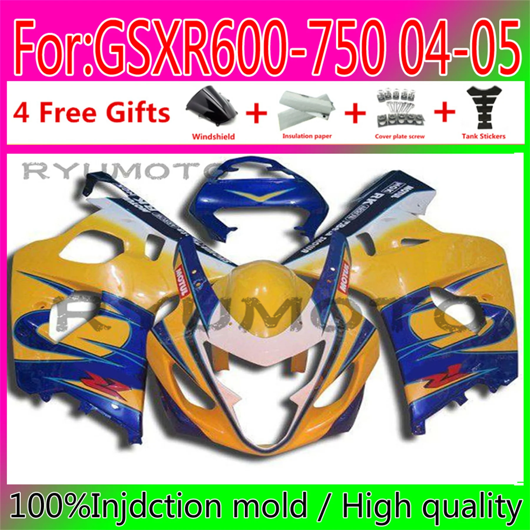 New ABS Motorcycle Injection Mold Fairing For Suzuki GSXR600 GSXR750 GSXR 600 750 K4 2004 2005 04 05 Fairings
New ABS Motorcycle Injection Mold Fairing For Suzuki GSXR600 GSXR750 GSXR 600 750 K4 2004 2005 04 05 Fairings