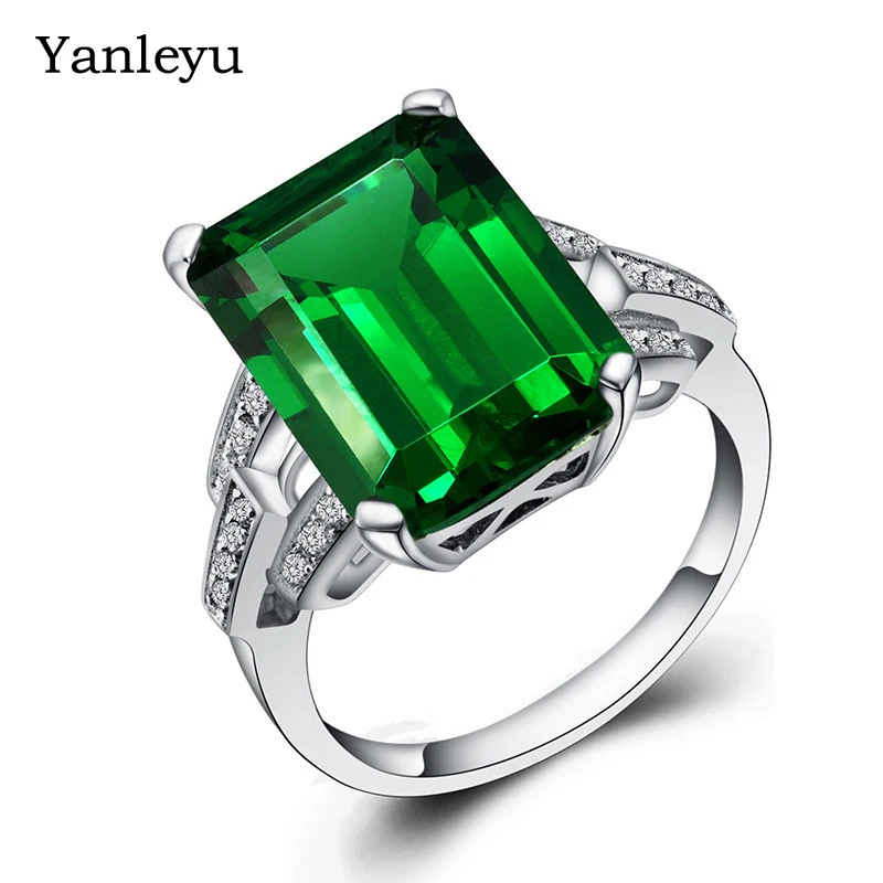 Yanleyu Luxury Vintage Big Synthetic Emrald Green Gemstone 925 Silver Color Wedding Rings for Women Party Accessories PR102
Yanleyu Luxury Vintage Big Synthetic Emrald Green Gemstone 925 Silver Color Wedding Rings for Women Party Accessories PR102