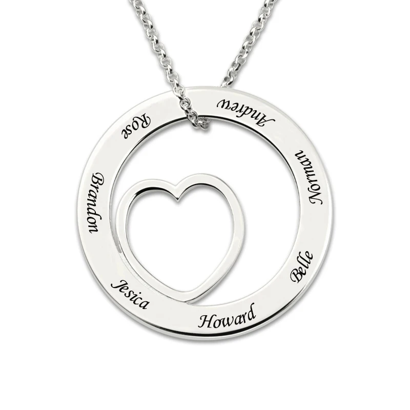 Women's Custom Name Necklace Silver 925 Costume Family Names Necklaces Love Heart Circle Letter Chain Jewelry for Mom Grandma
Women's Custom Name Necklace Silver 925 Costume Family Names Necklaces Love Heart Circle Letter Chain Jewelry for Mom Grandma