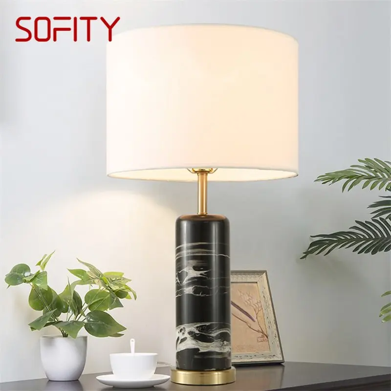 

SOFITY Modern Table Lamps Decorative Luxury Design Marble Black Desk Light Home LED E27 For Foyer Living Room Bedroom Office