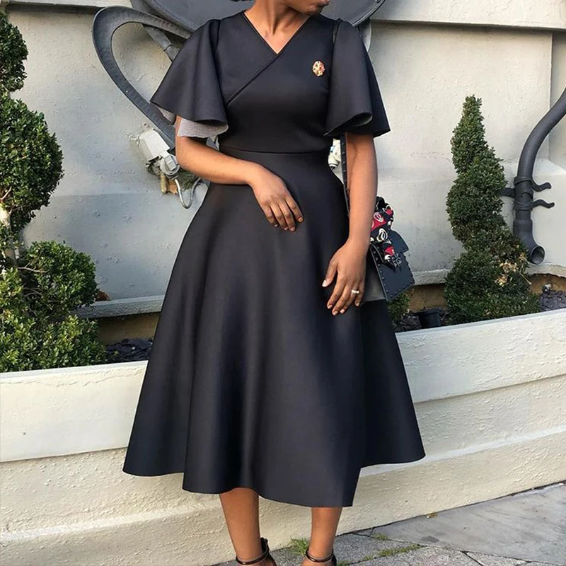 Элегантные женские платья с V-образным вырезом, летние модные платья с расклешенными рукавами, платья с широкой юбкой, вечерние платья, африканские платья, женское платье
Элегантные женские платья с V-образным вырезом, летние модные платья с расклешенными рукавами, платья с широкой юбкой, вечерние платья, африканские платья, женское платье