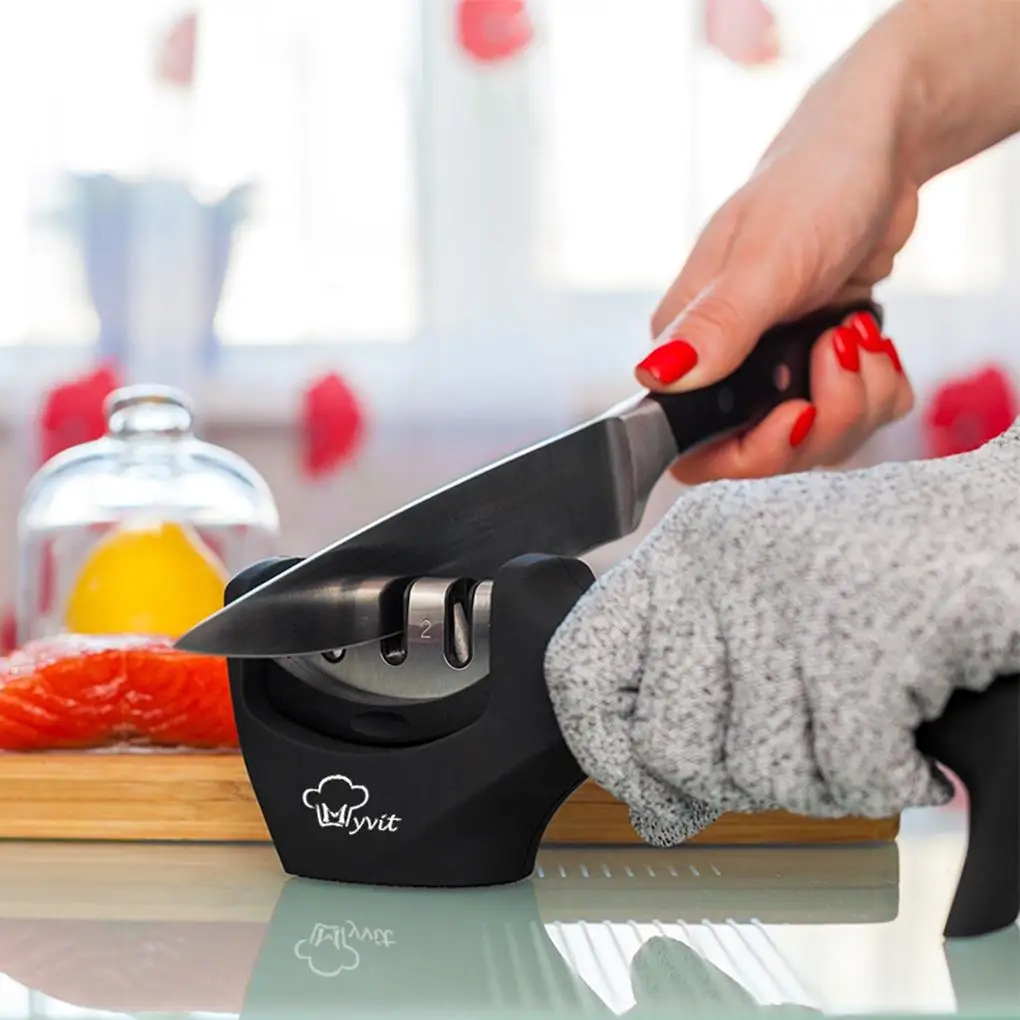 MYVIT Knife Sharpener 3 Stages Kitchen Tool Sharpener Home Use Portable Sharpening Stone Kitchenware Grinder Whetstone Tungsten
MYVIT Knife Sharpener 3 Stages Kitchen Tool Sharpener Home Use Portable Sharpening Stone Kitchenware Grinder Whetstone Tungsten