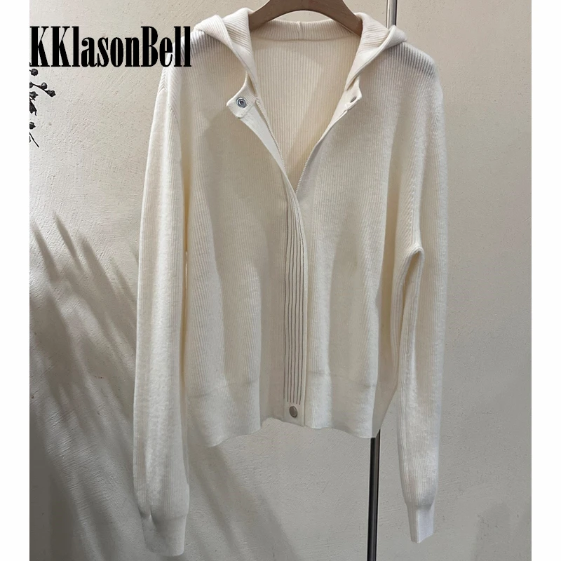 10.12 KKlasonBell Heavy Industry Bead Chain Casual Hooded Wool Knitted Cardigan Sweater Women
10.12 KKlasonBell Heavy Industry Bead Chain Casual Hooded Wool Knitted Cardigan Sweater Women