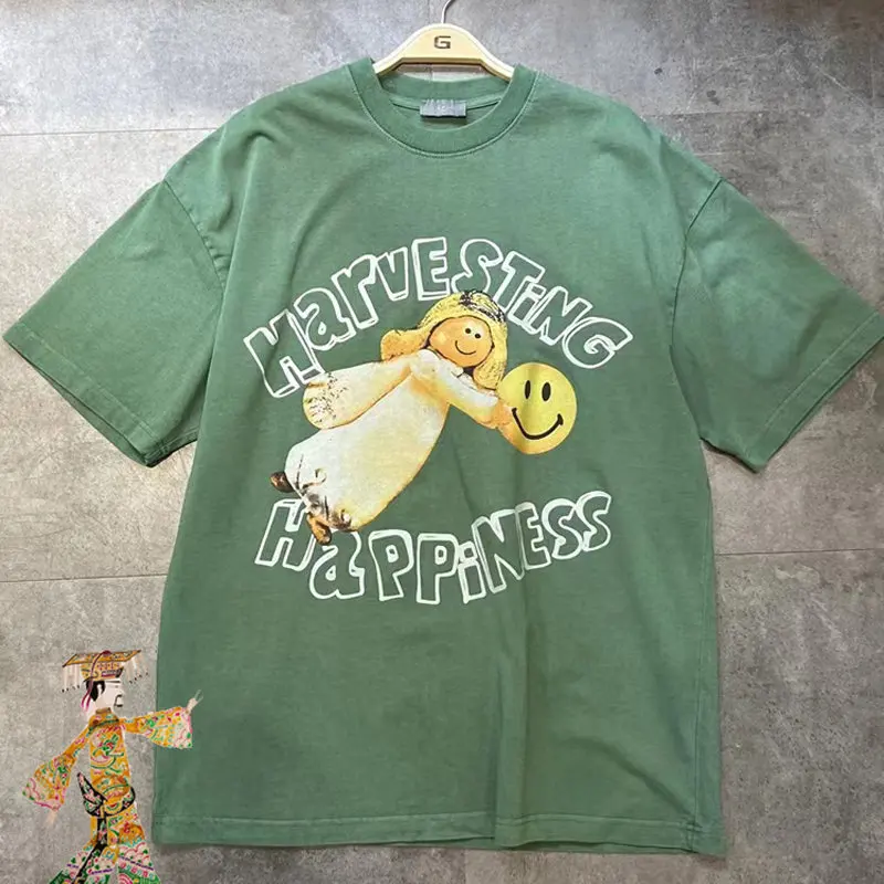 2023 Casual Fashion Short Sleeve T-shirts Men Women Couples Green Tee Retro Hip Hop Letter Print T-shirt
2023 Casual Fashion Short Sleeve T-shirts Men Women Couples Green Tee Retro Hip Hop Letter Print T-shirt