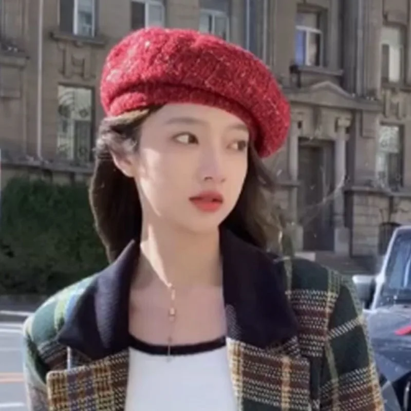 French Retro Red Berets Autumn and Winter British Tweed Painter Newsboy Hat Korean Version Fashion Classic Beret Hats for Women
French Retro Red Berets Autumn and Winter British Tweed Painter Newsboy Hat Korean Version Fashion Classic Beret Hats for Women