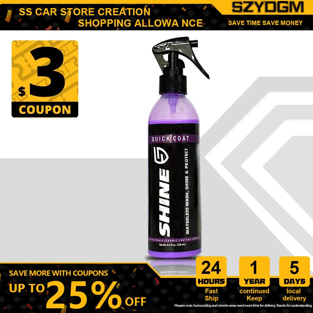 236ml 9H Car Spray Wax Nano Ceramic Coating for Cars and Car Polish Sealant Easy to Use Hydrophobic Spray Detailer
236ml 9H Car Spray Wax Nano Ceramic Coating for Cars and Car Polish Sealant Easy to Use Hydrophobic Spray Detailer