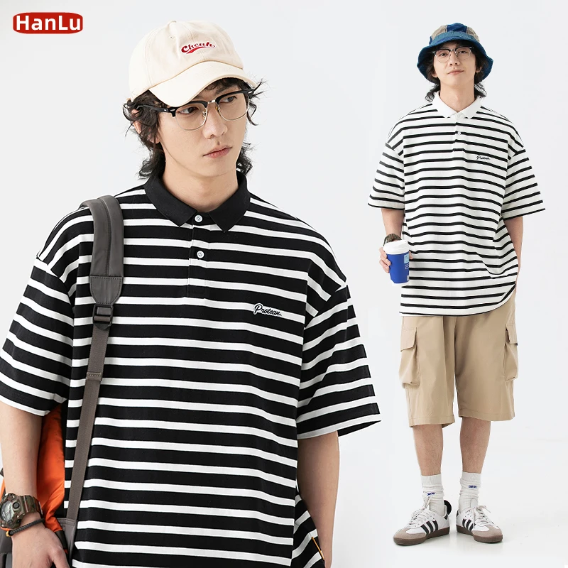 New Men's Clothing Striped Vintage Embroidery Polo Shirt Male Fashion Tees Summer Streetwear Oversized T-shirt For Men
New Men's Clothing Striped Vintage Embroidery Polo Shirt Male Fashion Tees Summer Streetwear Oversized T-shirt For Men
