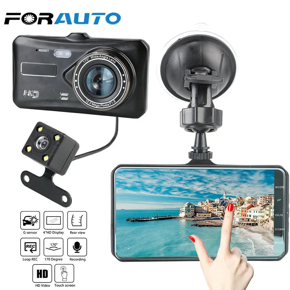 Touch Screen 4" HD 1080P Video Recorder Camera Car DVR Dual Lens Auto DashCam Dash Cam Auto Accessories G-sensor WDR 
Touch Screen 4" HD 1080P Video Recorder Camera Car DVR Dual Lens Auto DashCam Dash Cam Auto Accessories G-sensor WDR