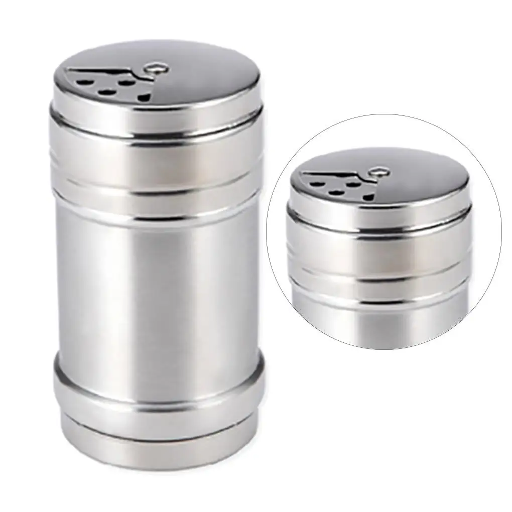Rotating Lids Design Spice Dispenser Stainless Steel Spice Shaker Multi Function Cooking BBQ Pepper Salt Jar
Rotating Lids Design Spice Dispenser Stainless Steel Spice Shaker Multi Function Cooking BBQ Pepper Salt Jar