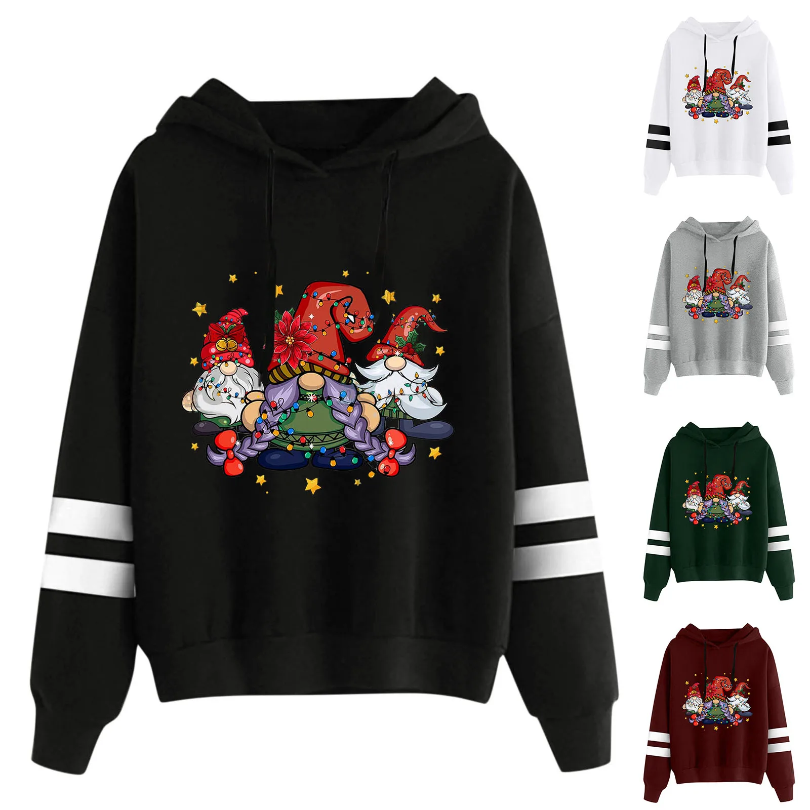 Women Christmas Casual Christmas Gnome Print Hooded Loose Long Sleeves Sweatshirt Top
Women Christmas Casual Christmas Gnome Print Hooded Loose Long Sleeves Sweatshirt Top