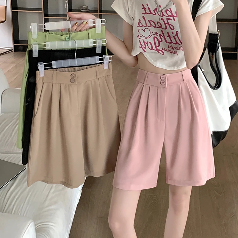 Pink Suit Casual Shorts Women's Summer Thin High Waist Loose A Word Pants Straight Knee-Length Pants Short Summer
Pink Suit Casual Shorts Women's Summer Thin High Waist Loose A Word Pants Straight Knee-Length Pants Short Summer