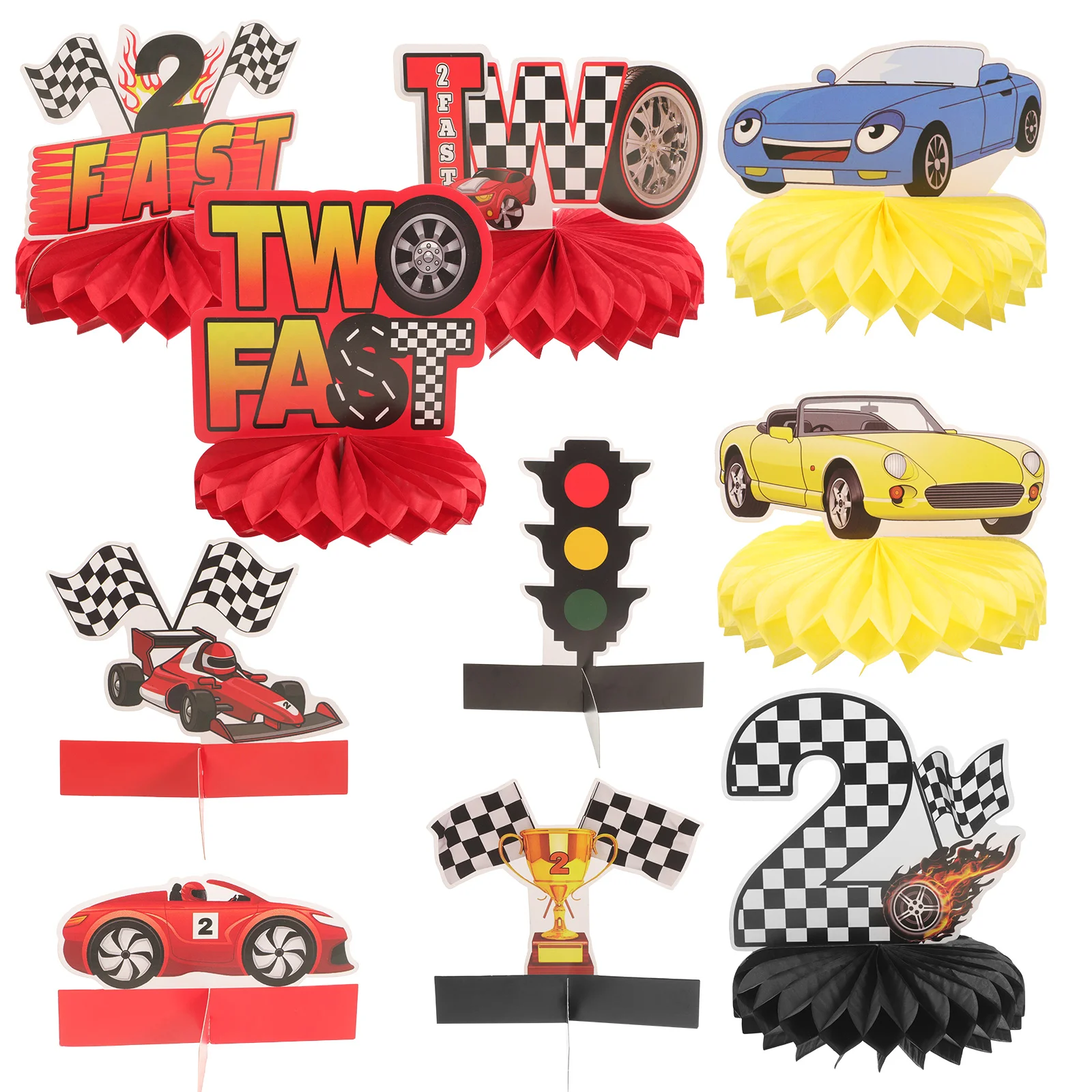 10 Pcs Table Desk Centerpiece Car Birthday Decorations Paper Decors Cake Insert Racing Honeycomb Race Theme Party Ornament
10 Pcs Table Desk Centerpiece Car Birthday Decorations Paper Decors Cake Insert Racing Honeycomb Race Theme Party Ornament
