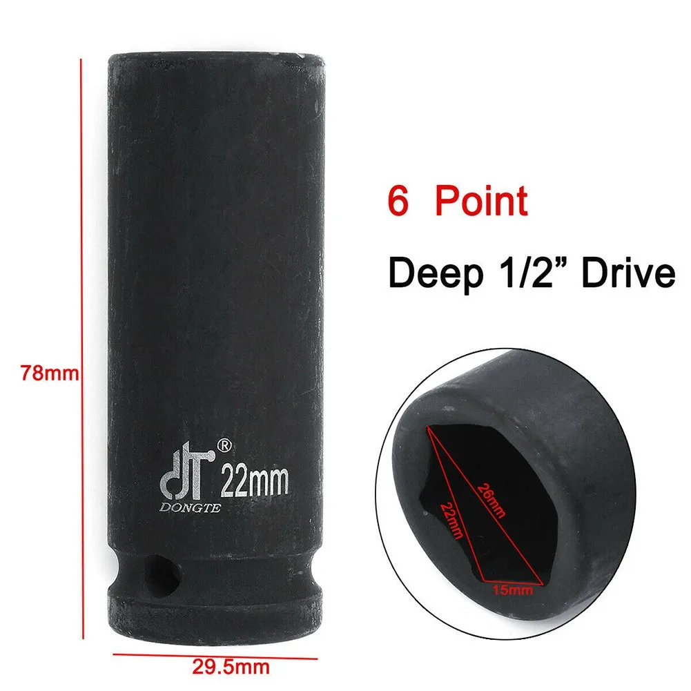Steel Deep Impact Socket Single Item Black Satin Heavy Duty Chromium-Molybdenum Steel
Steel Deep Impact Socket Single Item Black Satin Heavy Duty Chromium-Molybdenum Steel