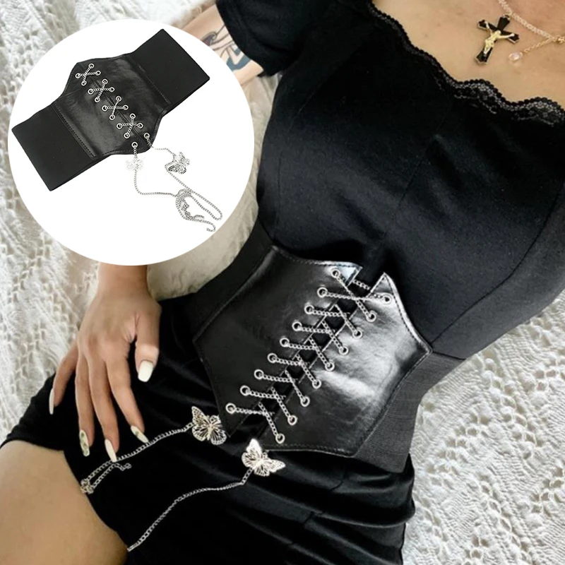 Women Sexy Corset Underbust Gothic Butterfly Chain Curve Shaper Modeling Strap Slimming Waist Belt Chain Lace Corsets Bustiers
Women Sexy Corset Underbust Gothic Butterfly Chain Curve Shaper Modeling Strap Slimming Waist Belt Chain Lace Corsets Bustiers