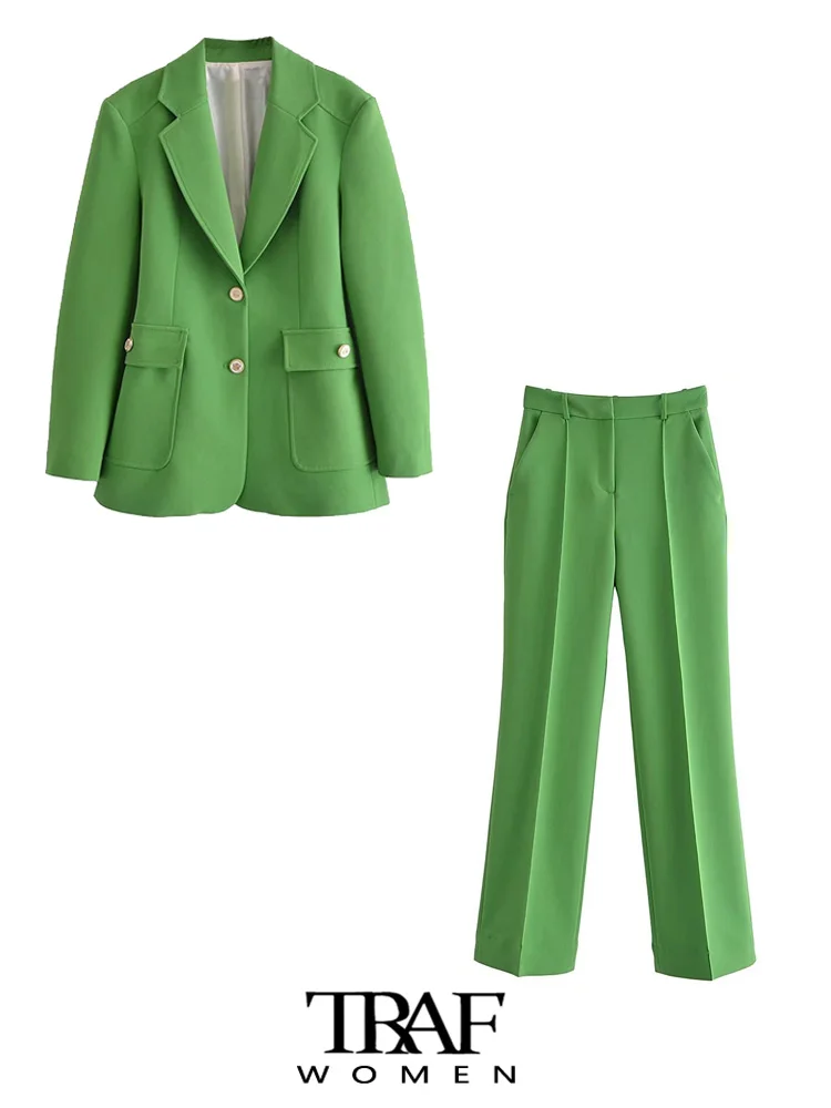 TRAF Women Fashion Patch Pockets Straight Blazer Coat Vintage Long Sleeve With Textured Buttons Female Outerwear Chic Veste
TRAF Women Fashion Patch Pockets Straight Blazer Coat Vintage Long Sleeve With Textured Buttons Female Outerwear Chic Veste