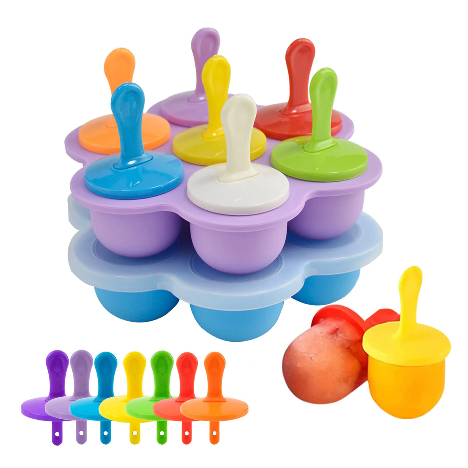 Reusable DIY Ice Cream Molds Popsicle Mold Maker Colorful Silicone Ice Cube Tray for Home Freezer with Free Sticks Kitchen Tools
Reusable DIY Ice Cream Molds Popsicle Mold Maker Colorful Silicone Ice Cube Tray for Home Freezer with Free Sticks Kitchen Tools
