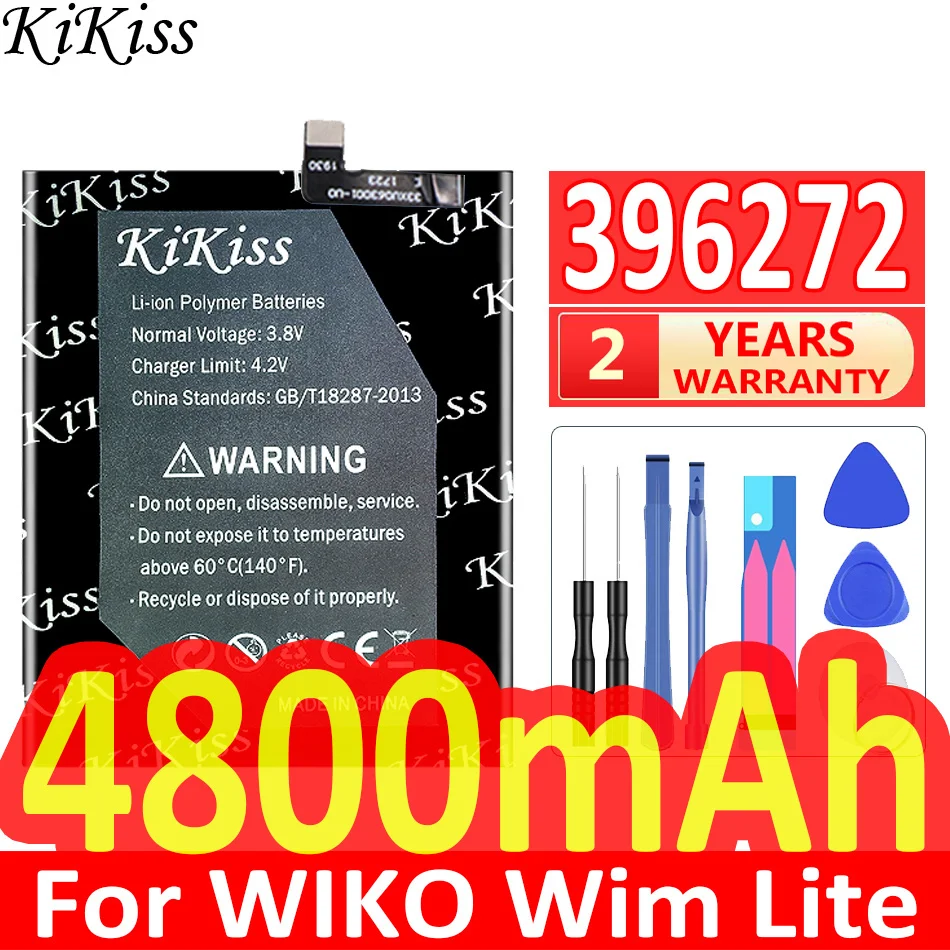 

4800mAh KiKiss Powerful Battery 396272 For BQ BQ-5504 Strike Selfie Max / Wiko View Prime /Upulse Lite/ Wiko U Pulse Phone