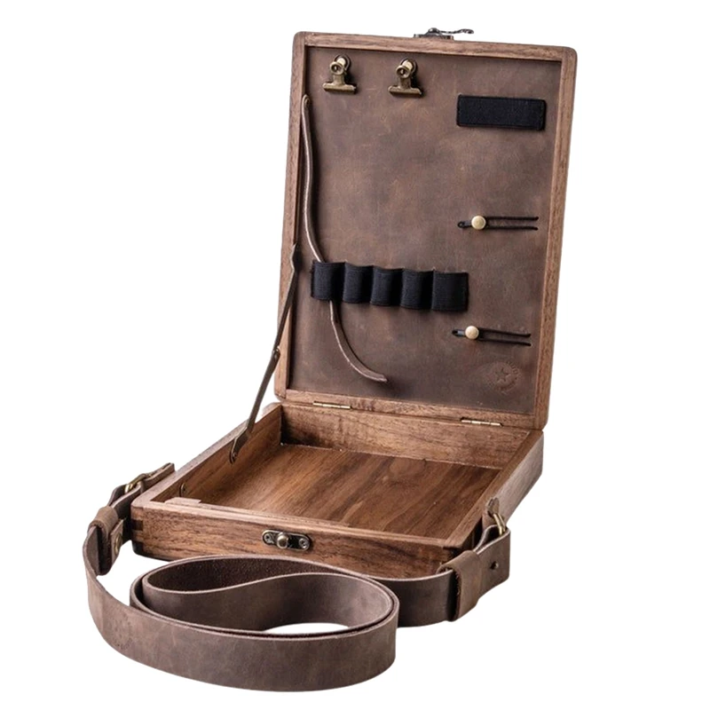 Writer Messenger Wooden Box Storage Writers Pen Artist Brush Retro Decorative Portable Shoulder Bag For Outdoor Painting
Writer Messenger Wooden Box Storage Writers Pen Artist Brush Retro Decorative Portable Shoulder Bag For Outdoor Painting