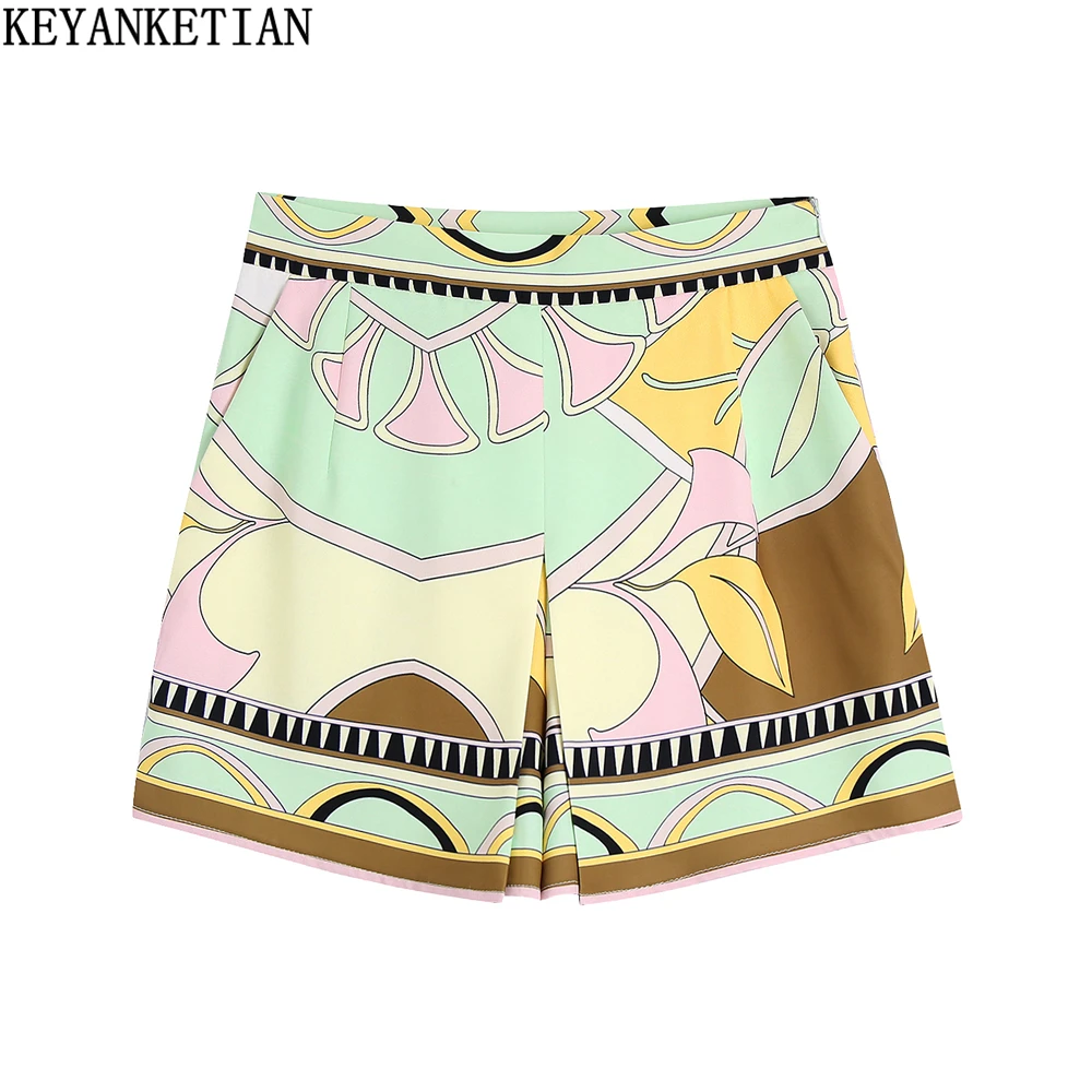 KEYANKETIAN 2022 New Pop Style Colorful Hand Painted Printed Shorts Zipper High Waist A-Line Pants Ladies Vacation Pants
KEYANKETIAN 2022 New Pop Style Colorful Hand Painted Printed Shorts Zipper High Waist A-Line Pants Ladies Vacation Pants