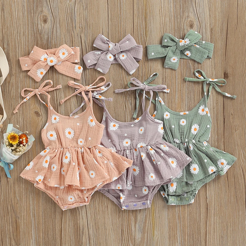 2 Pcs Newborn Daisy Print Outfits Baby Girls Summer Clothes Tie-up U-shaped Neck Spaghetti Strap Bodysuit + Headband
2 Pcs Newborn Daisy Print Outfits Baby Girls Summer Clothes Tie-up U-shaped Neck Spaghetti Strap Bodysuit + Headband