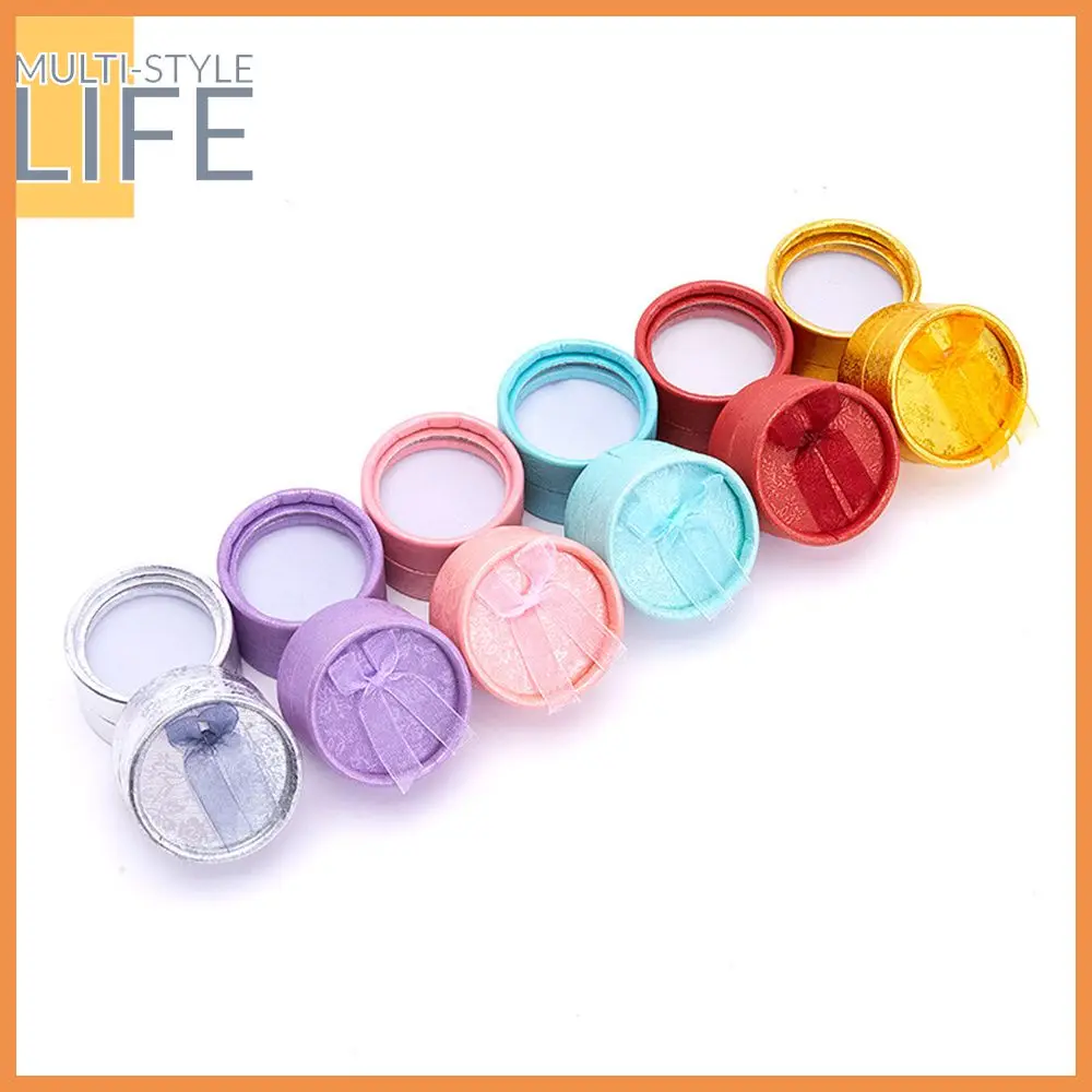 

5.5×5.5×3.5cm Simple Case Bow Knot Earring Jewelry Storage Box Stylish Jewelry Packaging Box Storage Boxes 1pcs Six Color