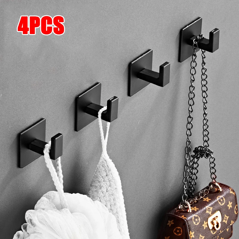 Black Self-Adhesive Wall Hooks For Hanging Door Keys Handbag Hanger Bathroom Clothes Coat Towel Holder Storage Accessories
Black Self-Adhesive Wall Hooks For Hanging Door Keys Handbag Hanger Bathroom Clothes Coat Towel Holder Storage Accessories