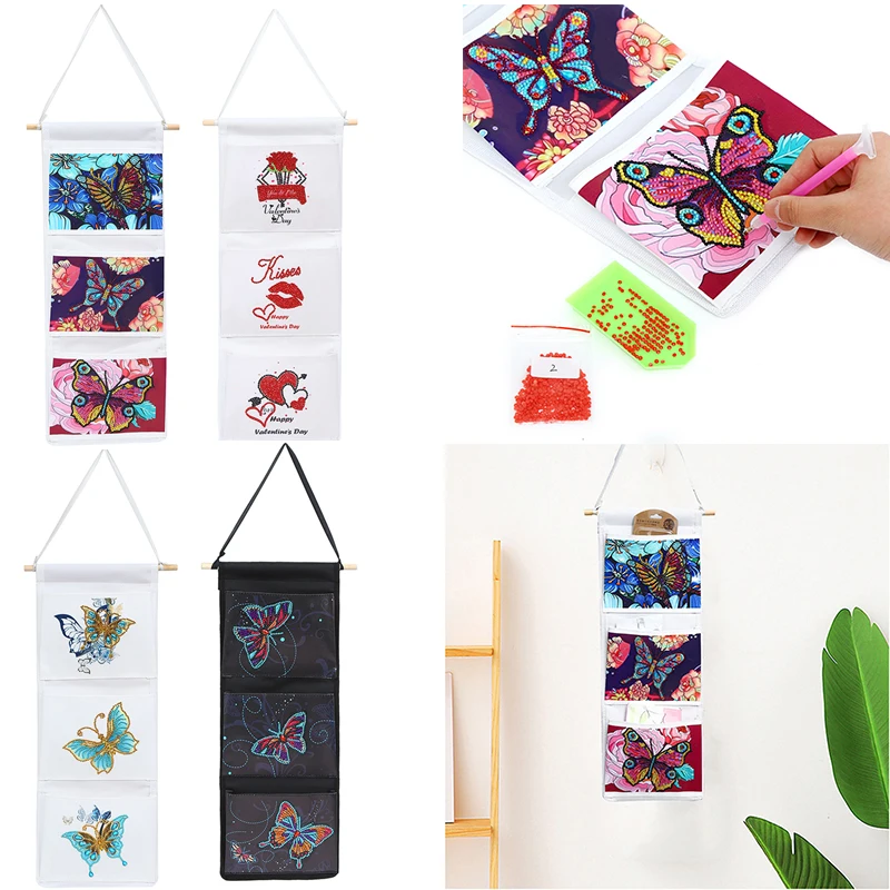 DIY 5D Butterfly Diamond Painting Storage Hanging Bag Diamond Embroidery Household Canvas Storage Bag Diamond Mosaic Art Crafts
DIY 5D Butterfly Diamond Painting Storage Hanging Bag Diamond Embroidery Household Canvas Storage Bag Diamond Mosaic Art Crafts