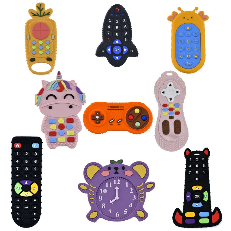 

Silicone Baby Teether Toys Remote Control Shape Teething Toys Infant Chew Toy Relief Teeth Gum Discomfort for Babies 6 18 Months