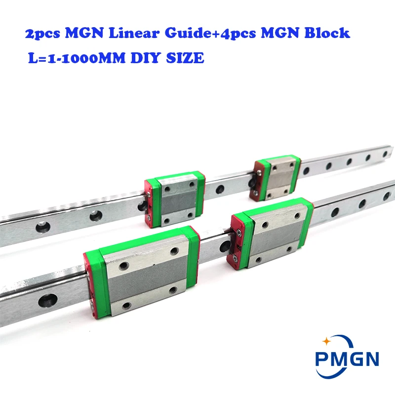 Направляющая MGN 2 шт. направляющая + 4 блок MGN7 MGN12 MGN15 MGN9 300 350 400 450 500 600 800 мм