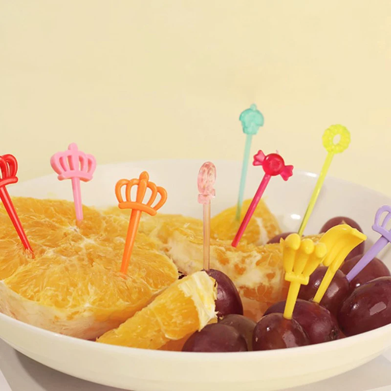 

12/20 Pcs Cute Mini Cartoon Food Picks Snack Forks Lunch Bento Party Decor Children's Friut Fork