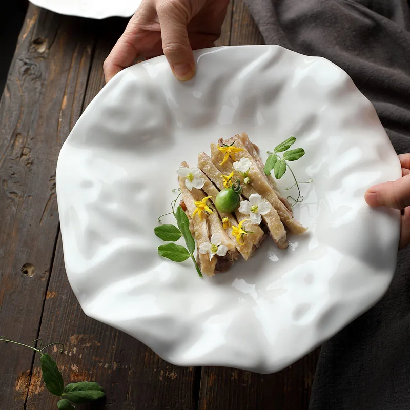 French Ceramic Dish Irregular White Ceramic Cold Cuts Creative Household Tableware Dried Fruit Tray Restaurant Home Decoration
French Ceramic Dish Irregular White Ceramic Cold Cuts Creative Household Tableware Dried Fruit Tray Restaurant Home Decoration