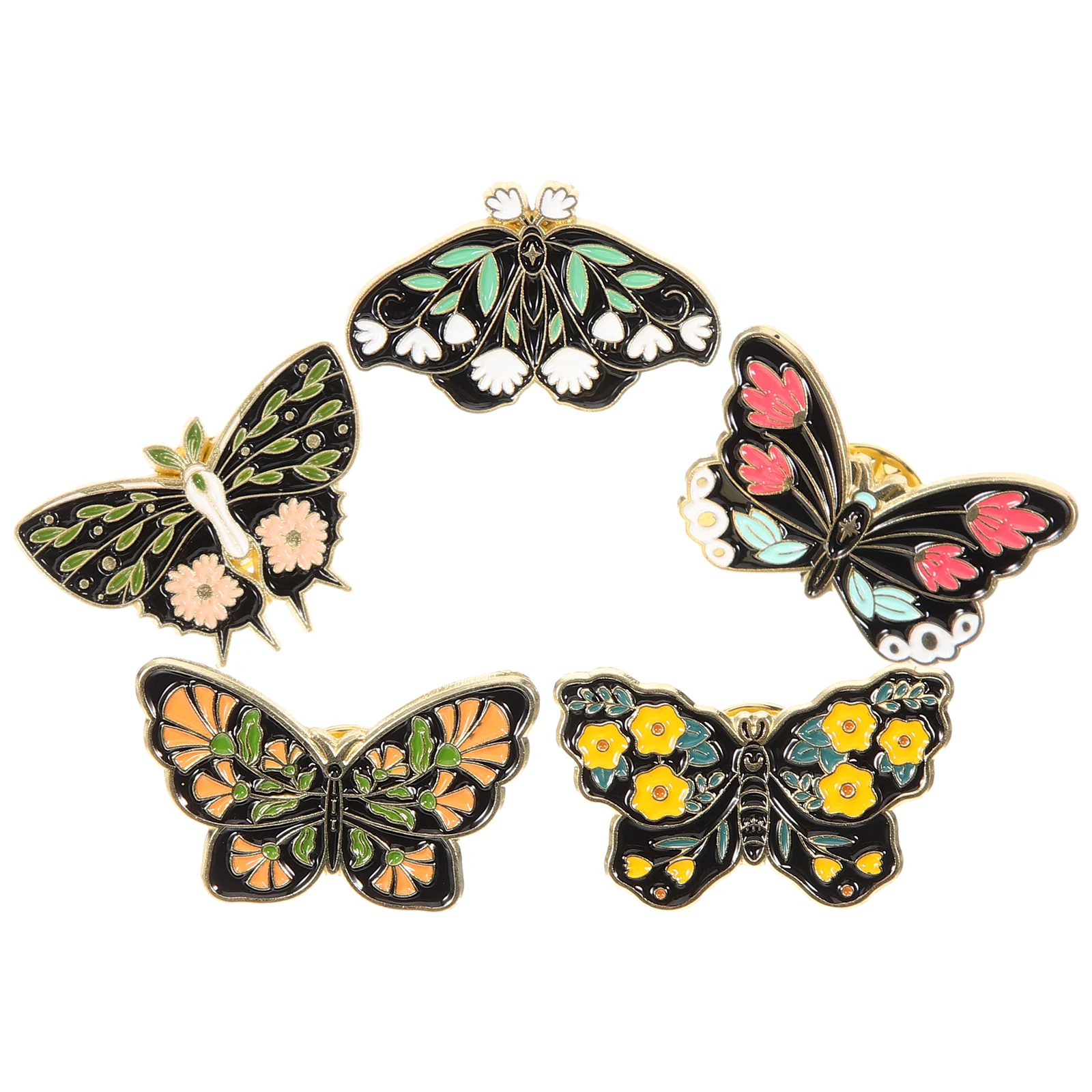 

5pcs Butterflies Brooches Metal Brooch Lapel Pin Clothes Brooch Vintage Brooch Pin