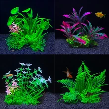 Fish Tank Ornament Plant Aquarium Artificial Decor Plants Simulation Water Grass Fish Bowl Plastic Weeds Decoration 5.5 inch