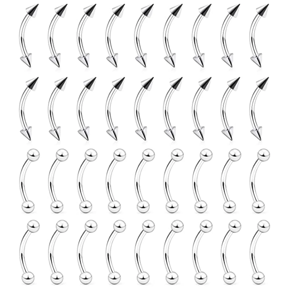 36Pcs Stainless Steel Eyebrow Ring Bar Length Curved Barbells Nipple Rings Helix Cartilage Tragus Earring Body Piercing Jewelry 
36Pcs Stainless Steel Eyebrow Ring Bar Length Curved Barbells Nipple Rings Helix Cartilage Tragus Earring Body Piercing Jewelry
